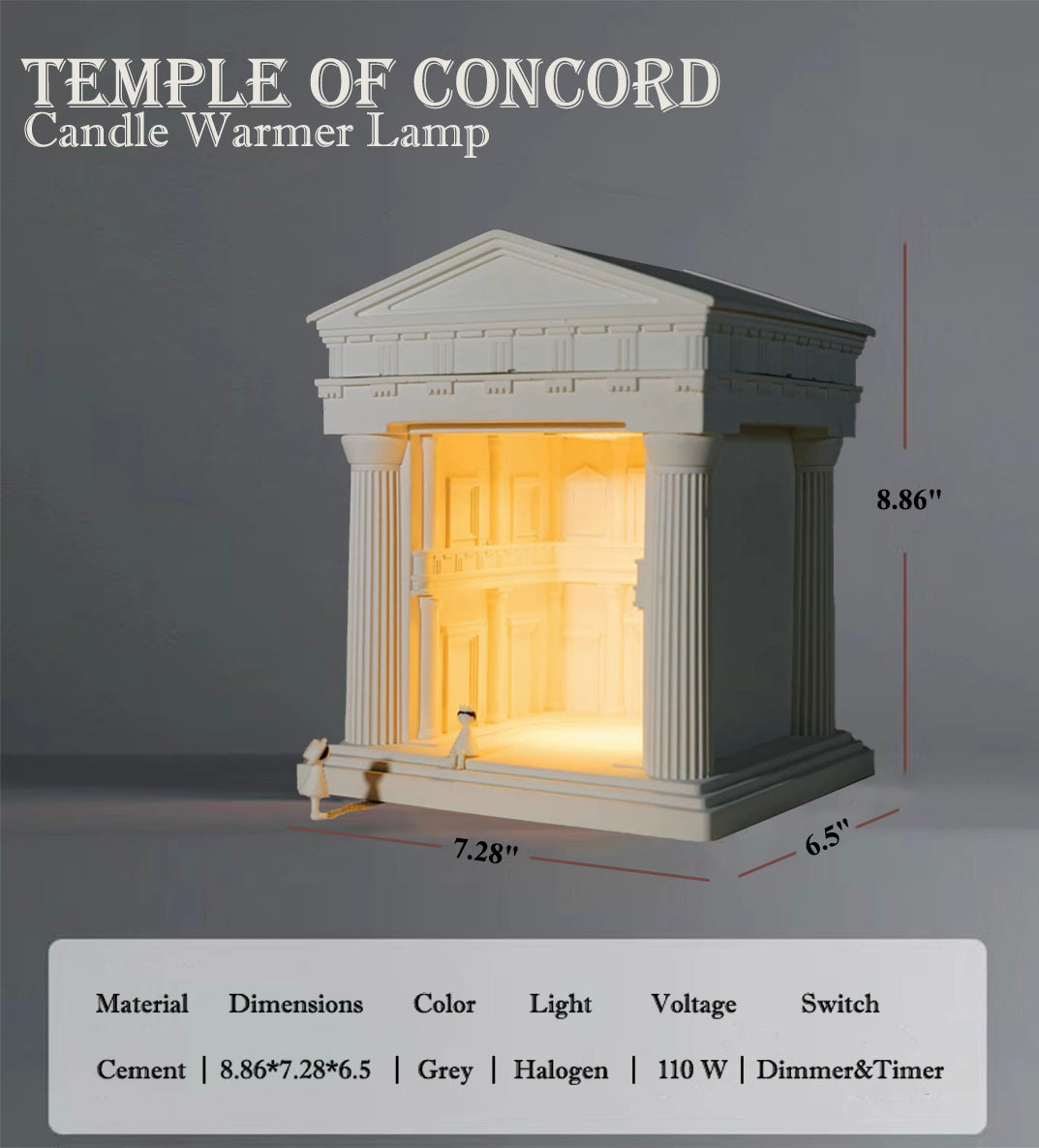 Temple of Concord - Electric Candle Warmer Wax Melting